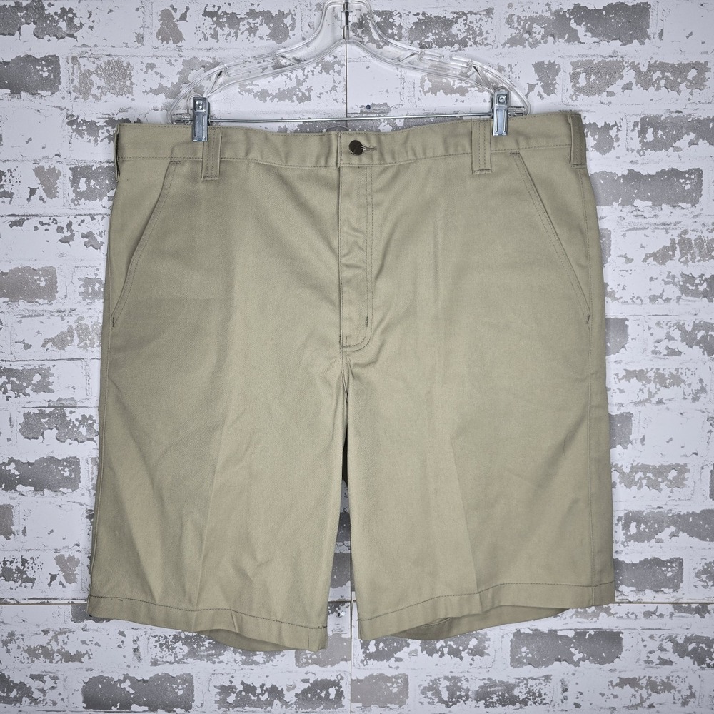 NEW Carhartt B360 Mens Twill Work Shorts Khaki Waist‎ 42" Inseam 10 1/2" Zip Fly